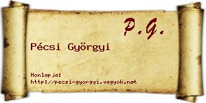 Pécsi Györgyi névjegykártya