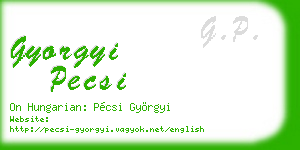 gyorgyi pecsi business card